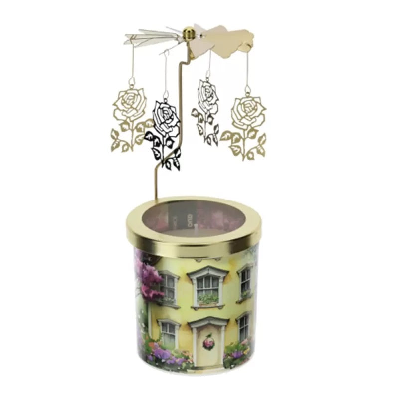 HERVIT CANDELA COTTAGE ROSA CON GIOSTRINA BALLERINE ORO