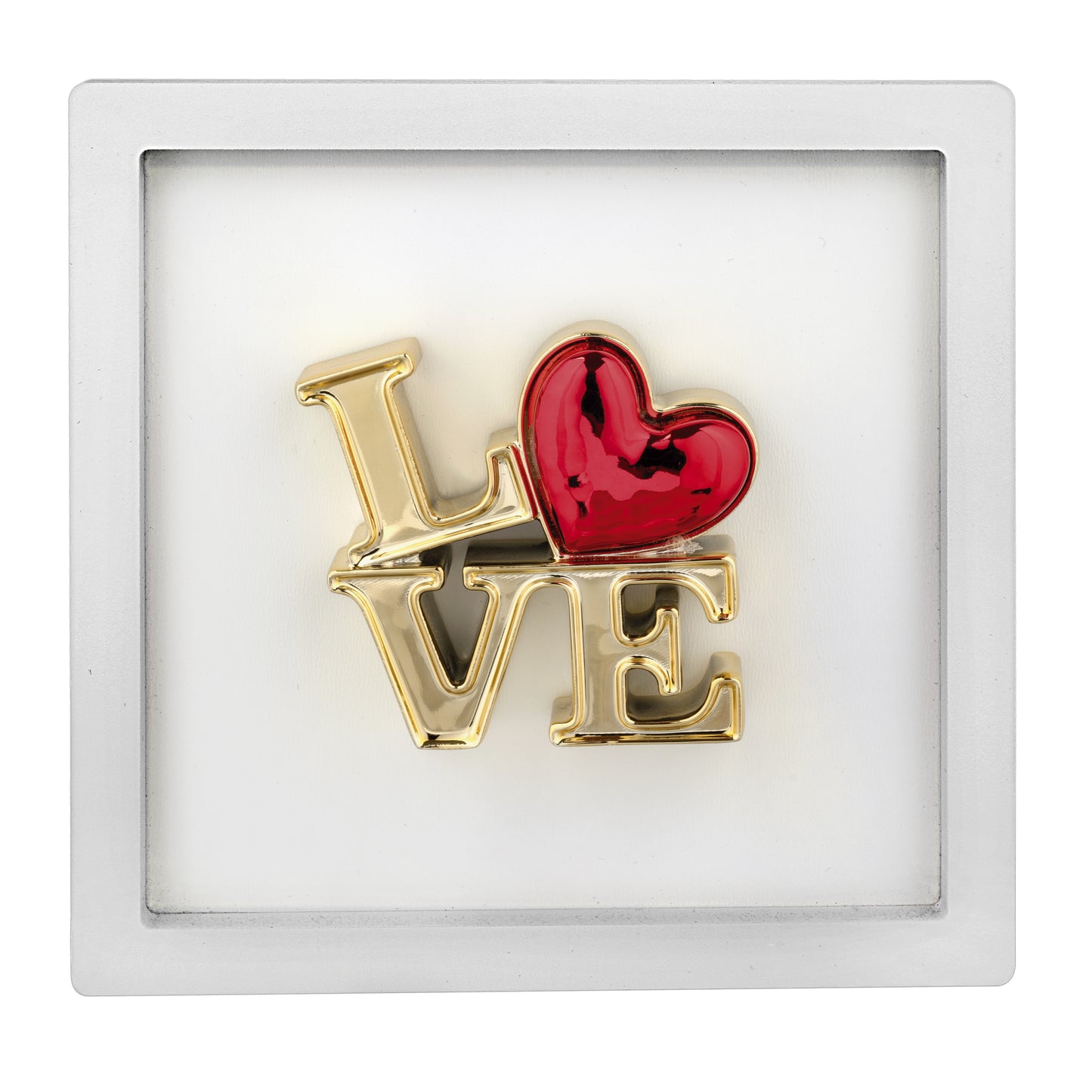 QUADRO LOVE BIANCO/ORO 50X50
