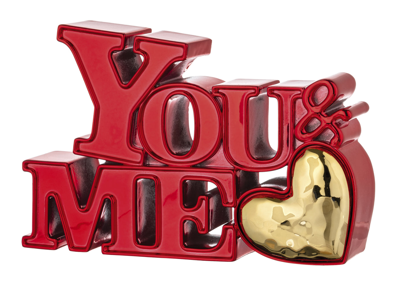 SCRITTA YOU & ME 15X10 ROSSO