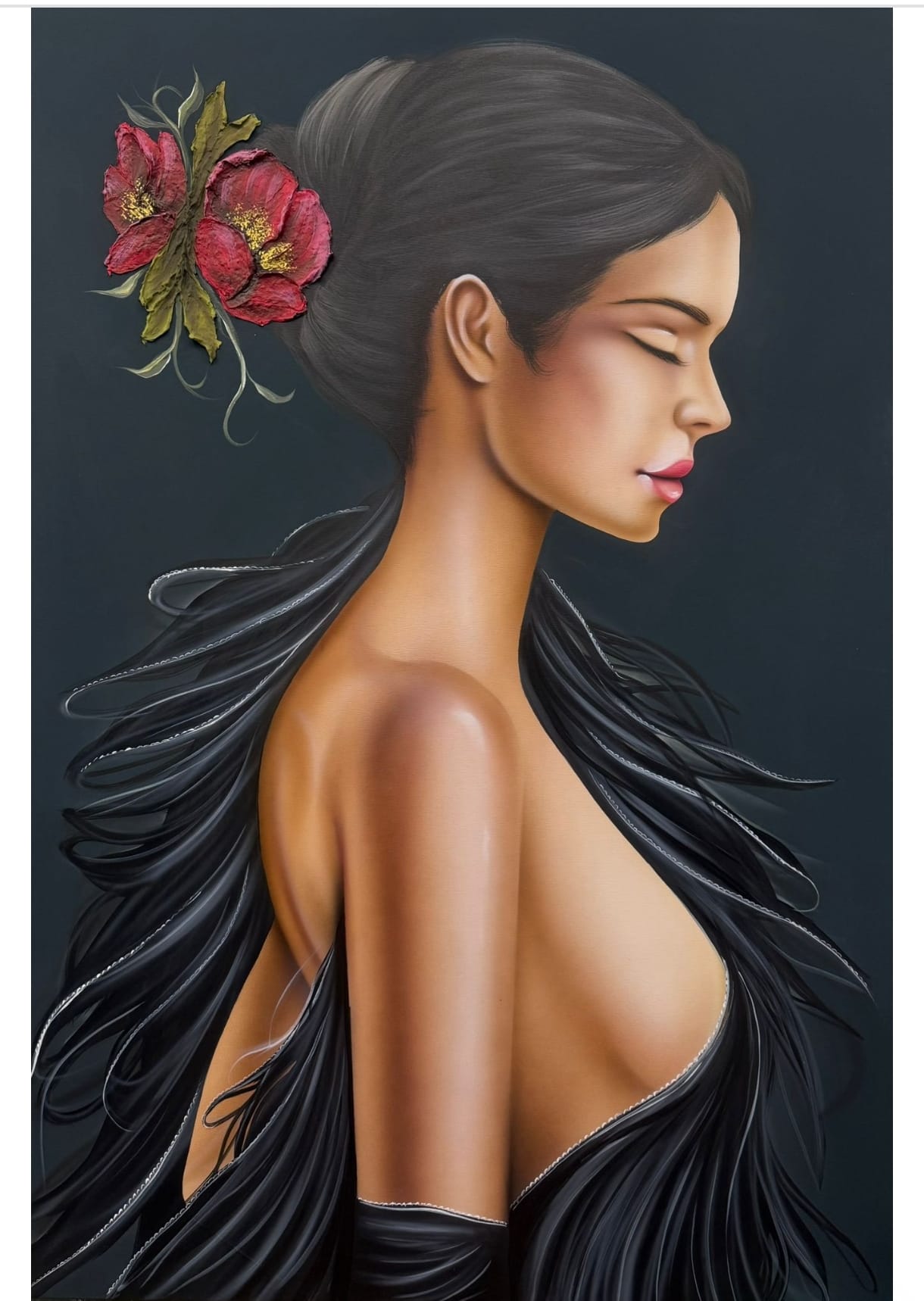 Art Maiora Sogno Di Veli – Quadro senza cornice dipinto a mano su tela 150X100 cm