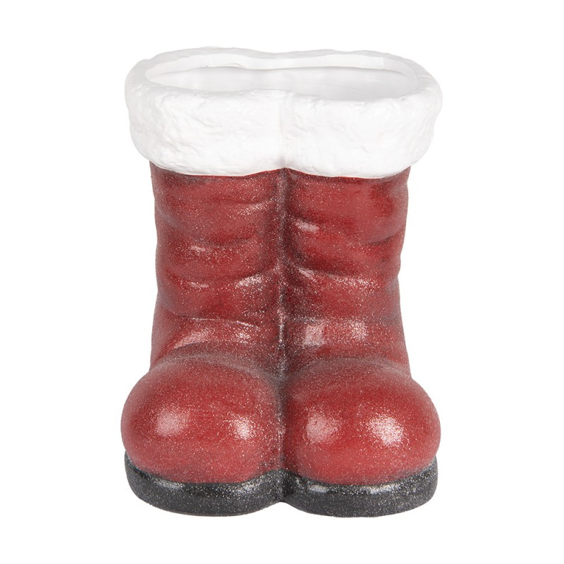 STATUETTA DECORATIVA DI NATALE SCARPE 22X22X23 CM ROSSO TERRACOTTA