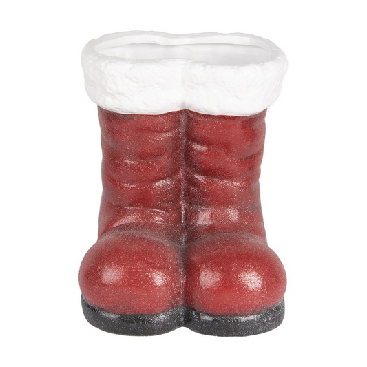 STATUETTA DECORATIVA DI NATALE SCARPE 22X22X23 CM ROSSO TERRACOTTA