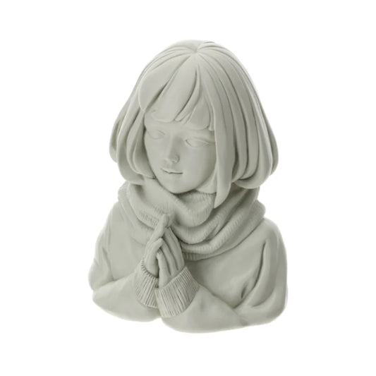 Hervit - Girl Mezzobusto in resina Grigio