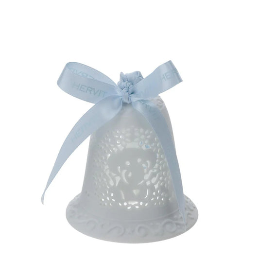 HERVIT - Campana Porcellana Traforata Bianca Biscuit 9Cm