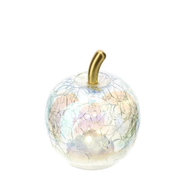 Hervit - Mela in vetro crack c/luce a led