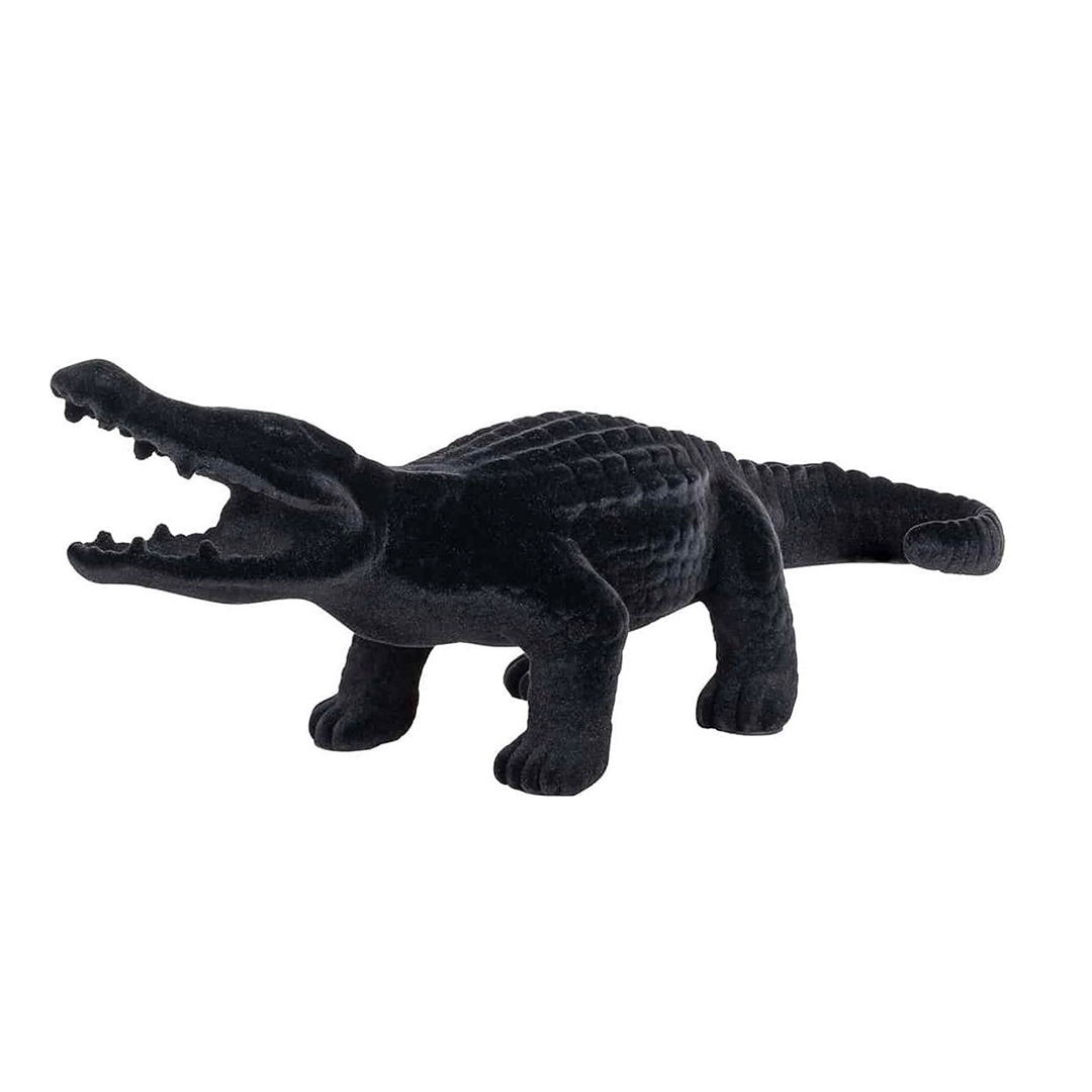 decorazione coccodrillo total black L36