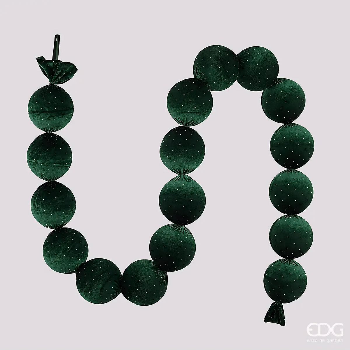 EDG Festone 17 Palle Velluto verde 180 cm