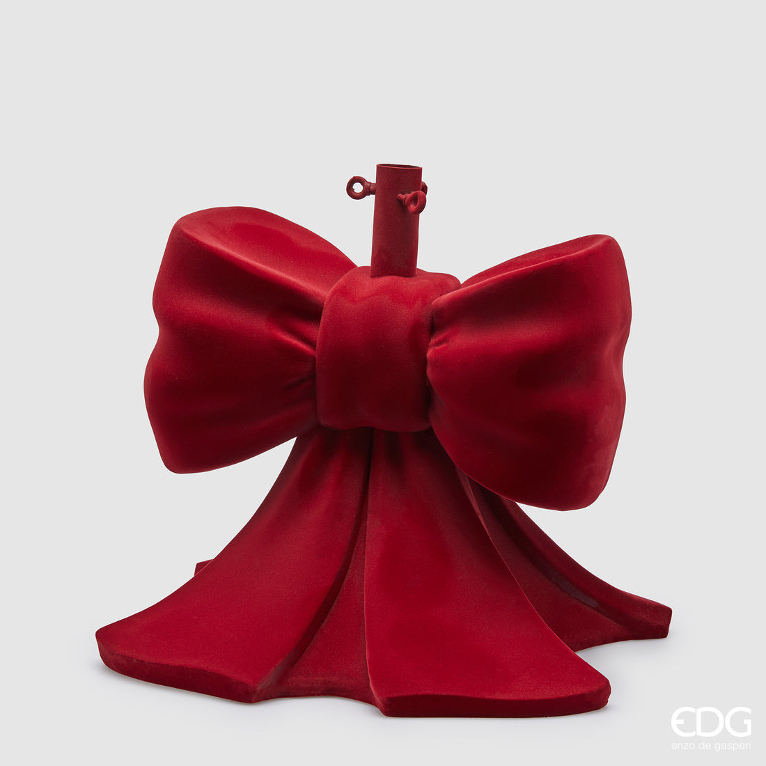 EDG Enzo de Gasperi Base per Albero di Natale Fiocco in Velluto Bordeaux H45 D43