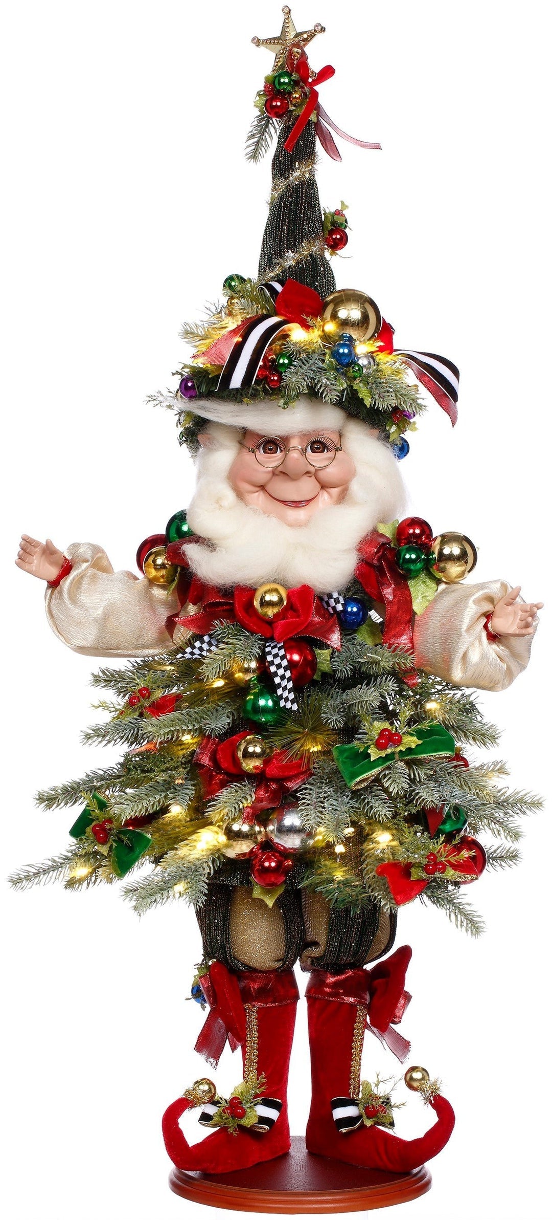GOODWILL Mark Roberts Elfo di natale con albero e luci medio H70 cm