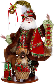 GOODWILL Mark Roberts Babbo Natale con cane "Sleigh Ride Santa Doll" H64