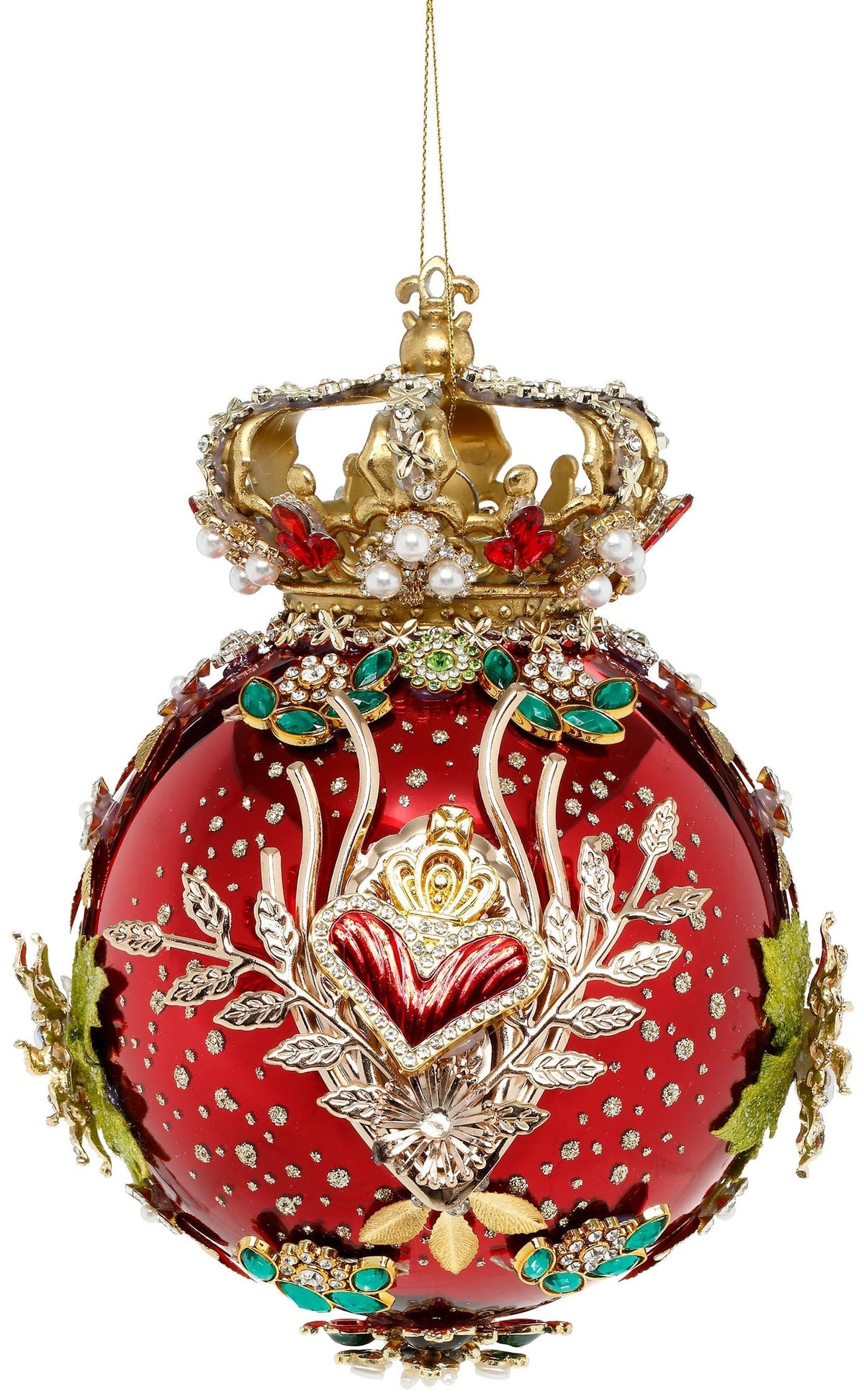 GOODWILL Mark Roberts Sfera di natale in vetro con gioielli "Crown Jewels" 18 cm