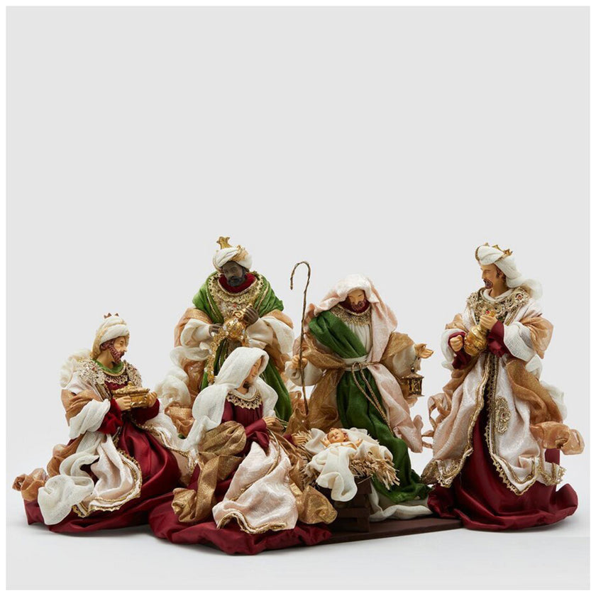 EDG Statuine Natività i Re Magi con Sacra famiglia 5pezzi H36 cm