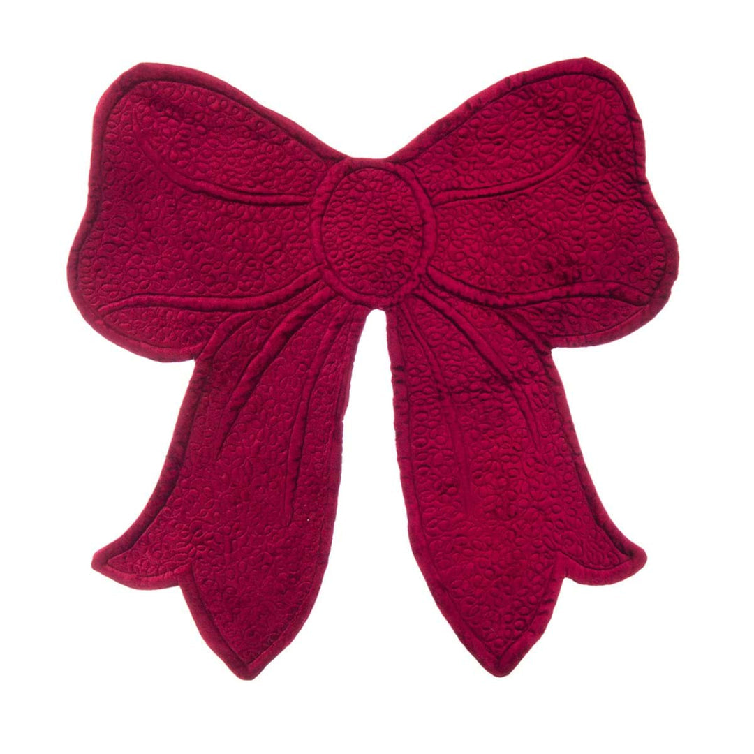 Blanc Mariclò Set 2 tovagliette fiocco di natale in cotone rosso "Velluto Collection" 35x50 cm