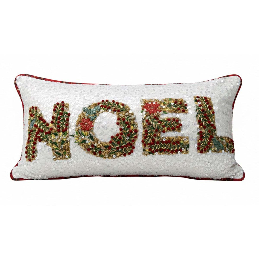 Blanc Mariclò Cuscino "NOEL" con paillettes 35x60