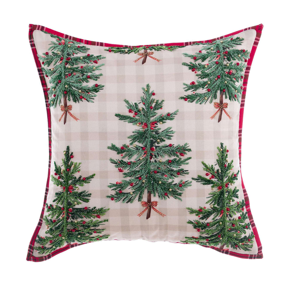 Blanc Mariclò Cuscino di Natale in cotone "Magia di Abeti" 45x45