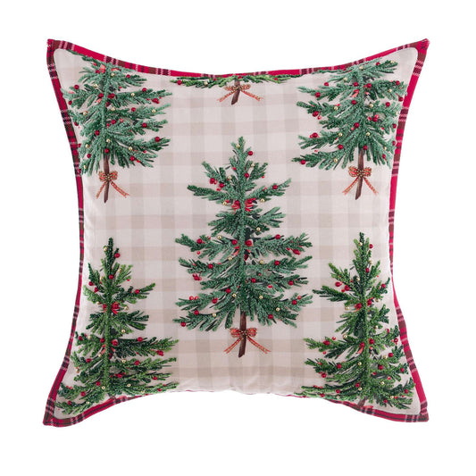 Blanc Mariclò Cuscino di Natale in cotone "Magia di Abeti" 45x45