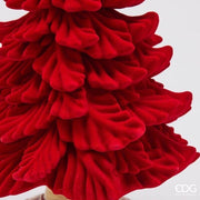EDG Portacandela di natale albero vellutato rosso Ø19 H31 cm
