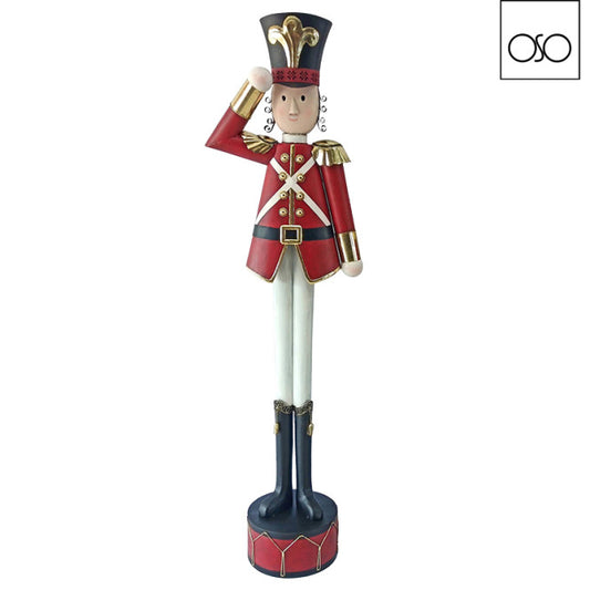 GUARDIA DI NATALE ALTA METALLO ROSSO 47,00x30,00 CM X H 170,00 CM