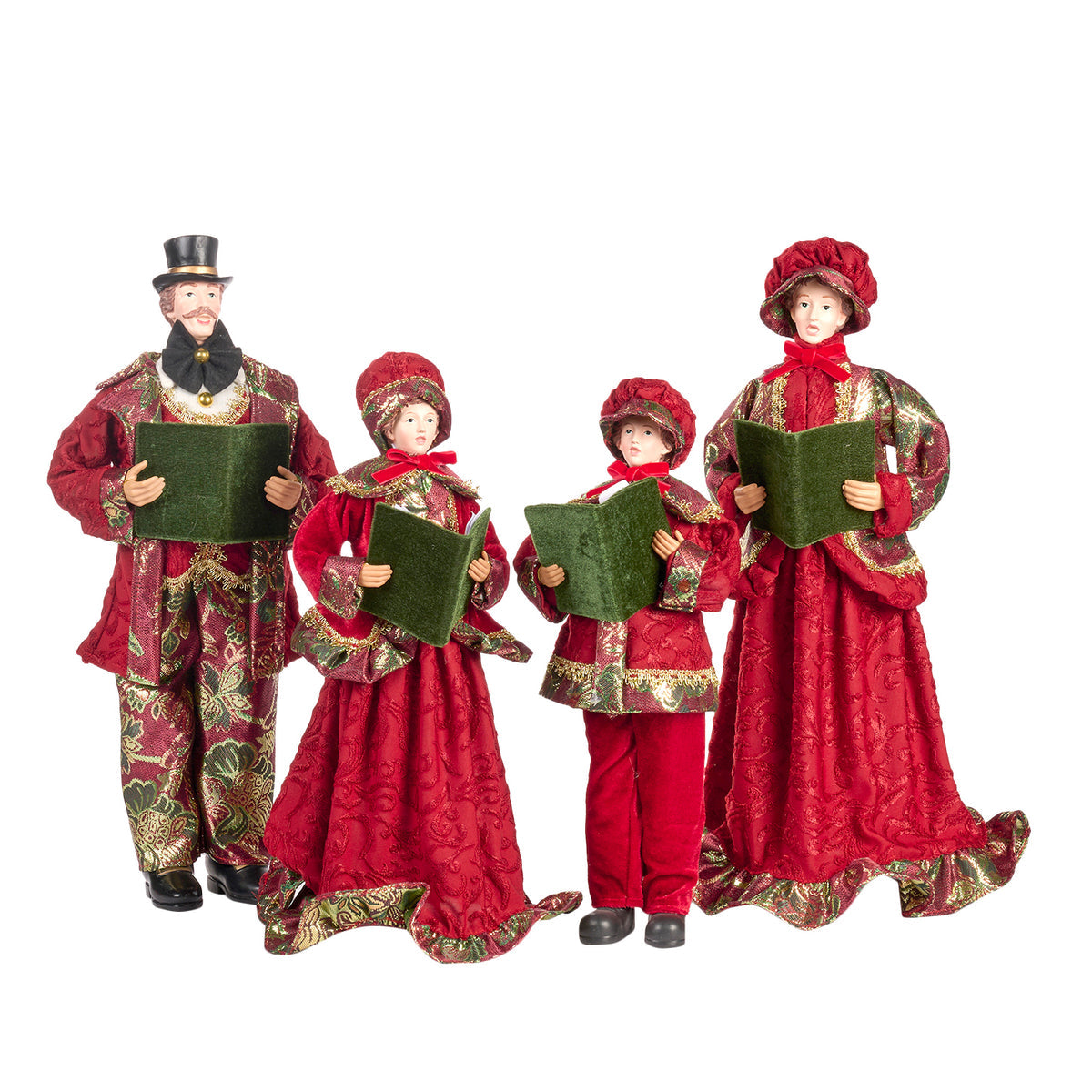 Set di Cantori Natalizi in Resina e Tessuto 48cm - Goodwill