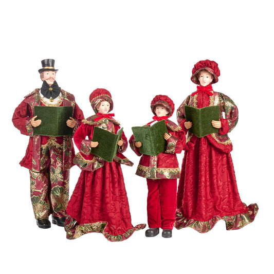 Set di Cantori Natalizi in Resina e Tessuto 48cm - Goodwill
