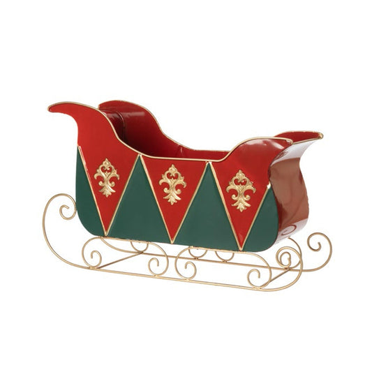 L'arte di Nacchi Slitta decorativa di natale in metallo 58x21x35 cm