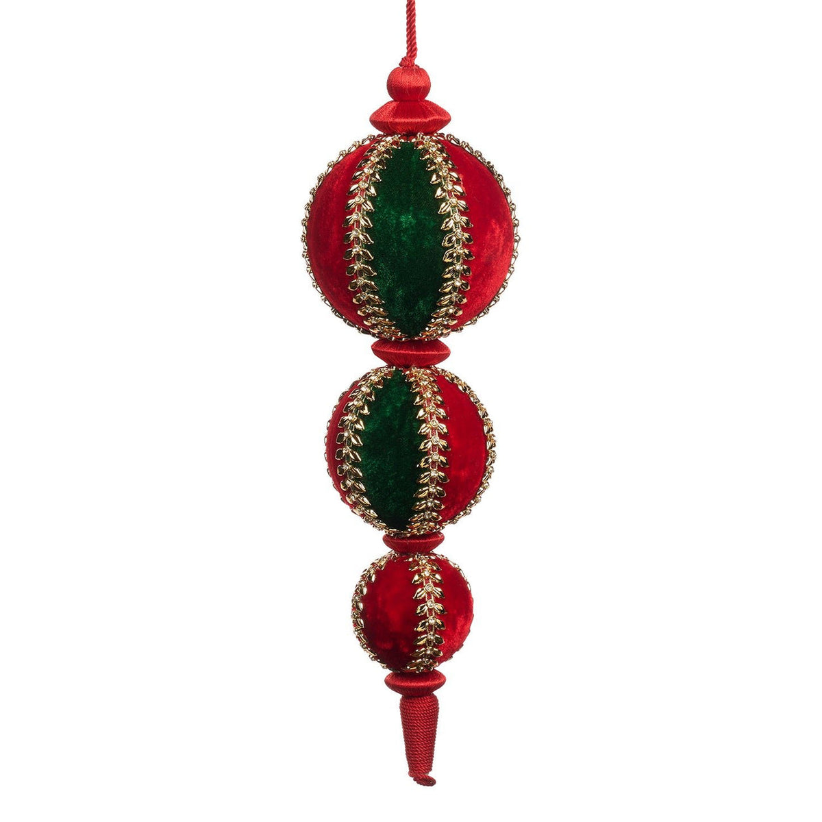 GOODWILL Pendente di Natale con tre sfere in tessuto per albero H33