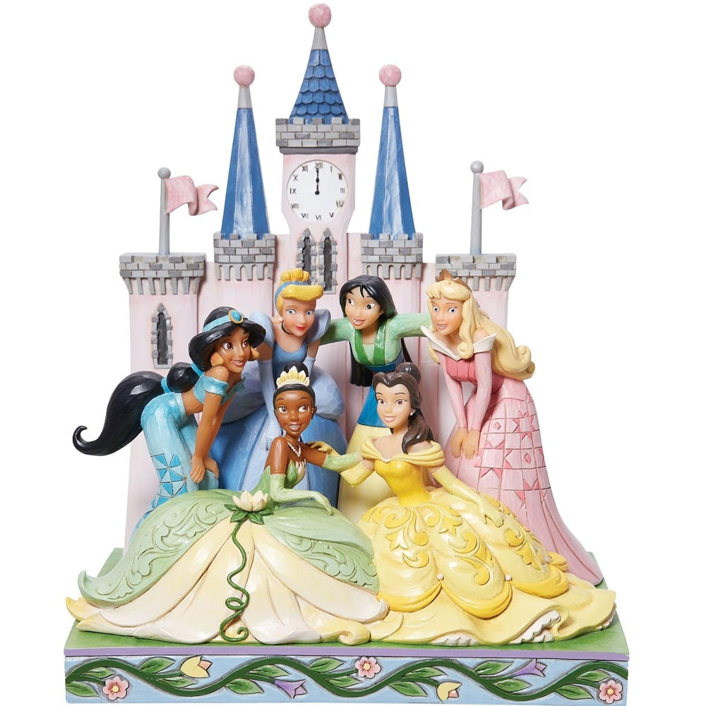 ENESCO Jim Shore Disney Traditions Statuetta di principesse Disney davanti al castello 26cm