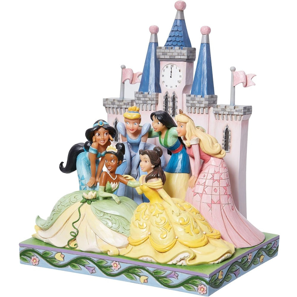 ENESCO Jim Shore Disney Traditions Statuetta di principesse Disney davanti al castello 26cm