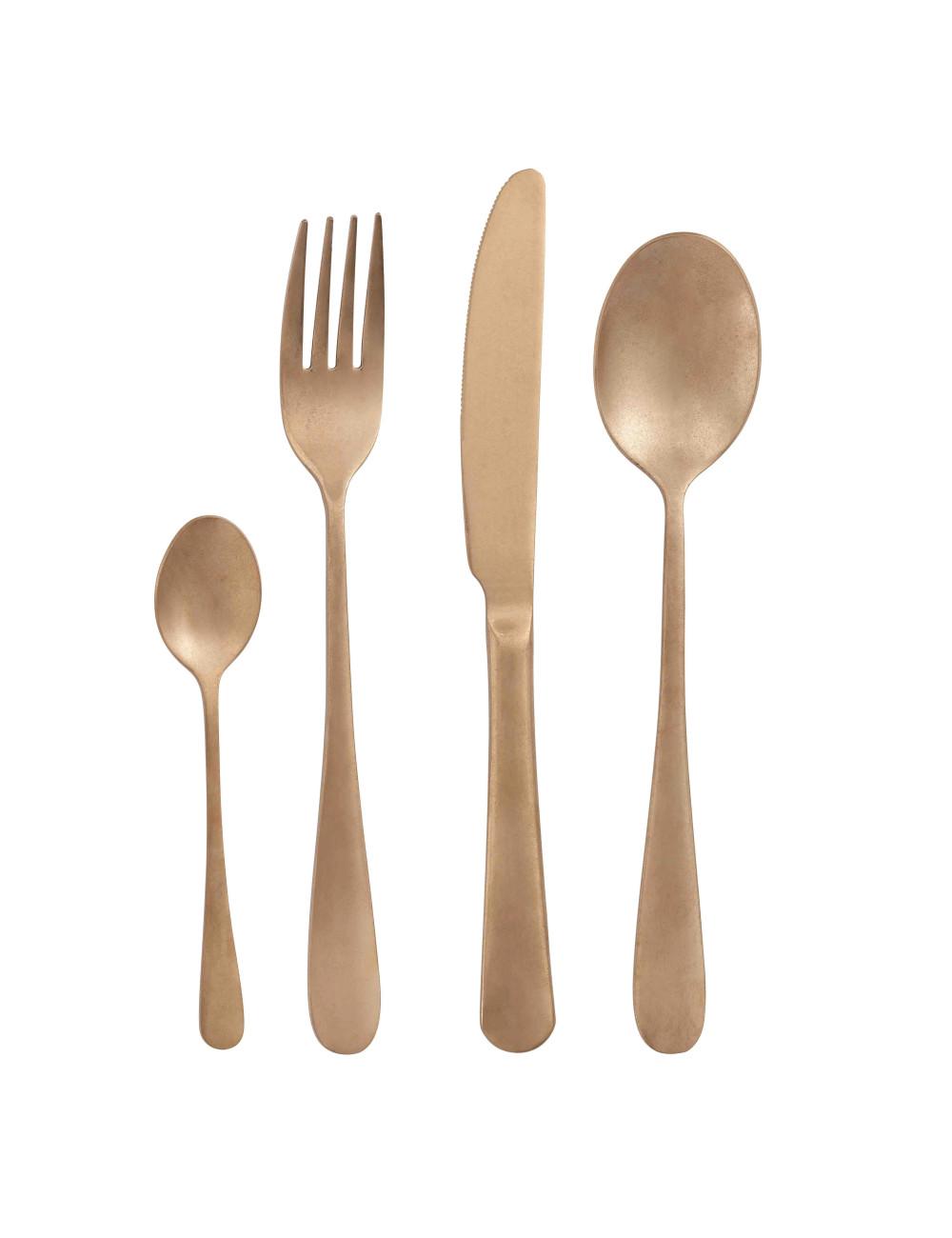 SET POSATE OLD GOLD 16 PZ INOX OPACO - Brandani
