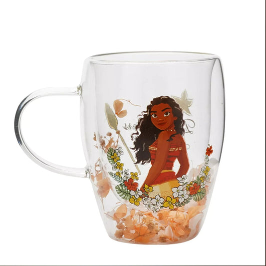 Disney tazza di vetro Moana con fiori essiccati