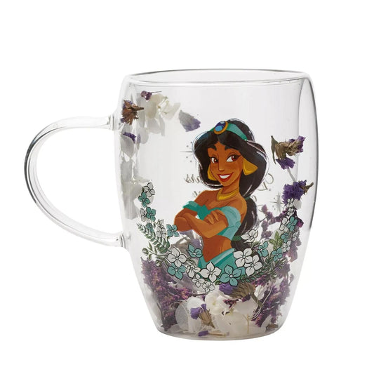 Disney: Jasmine - Tazza vetro con fiori essiccati