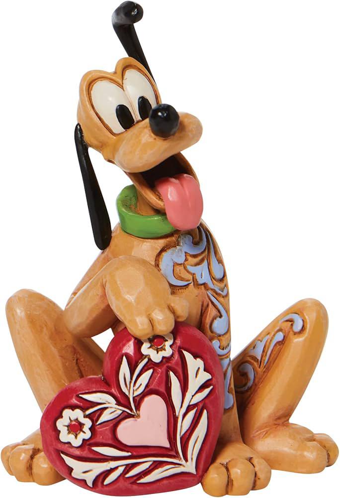 Questa è una statuetta Jim Shore Disney Traditions "Mini Pluto Love".