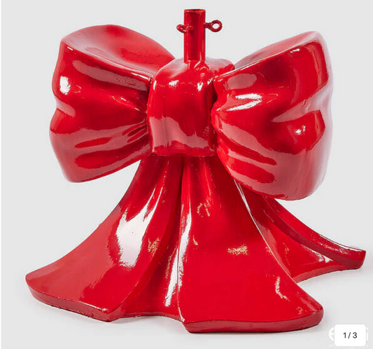 EDG Enzo De Gasperi Base per Albero Natale Pino Fiocco H 57 Cm L 50 Cm L 50 Cm Rosso