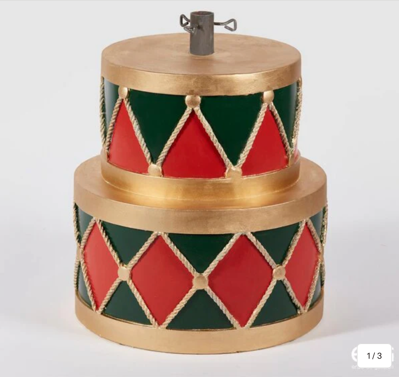 EDG Enzo De Gasperi Base per Albero Natale Tamburo per Pino H 49 Cm D 45 Cm 19 Kg Verde Rosso
