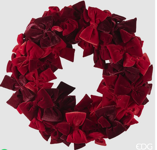 CORONA D76CM MULTI FIOCCHI TESSUTO RED | EDG - ENZO DE GASPERI
