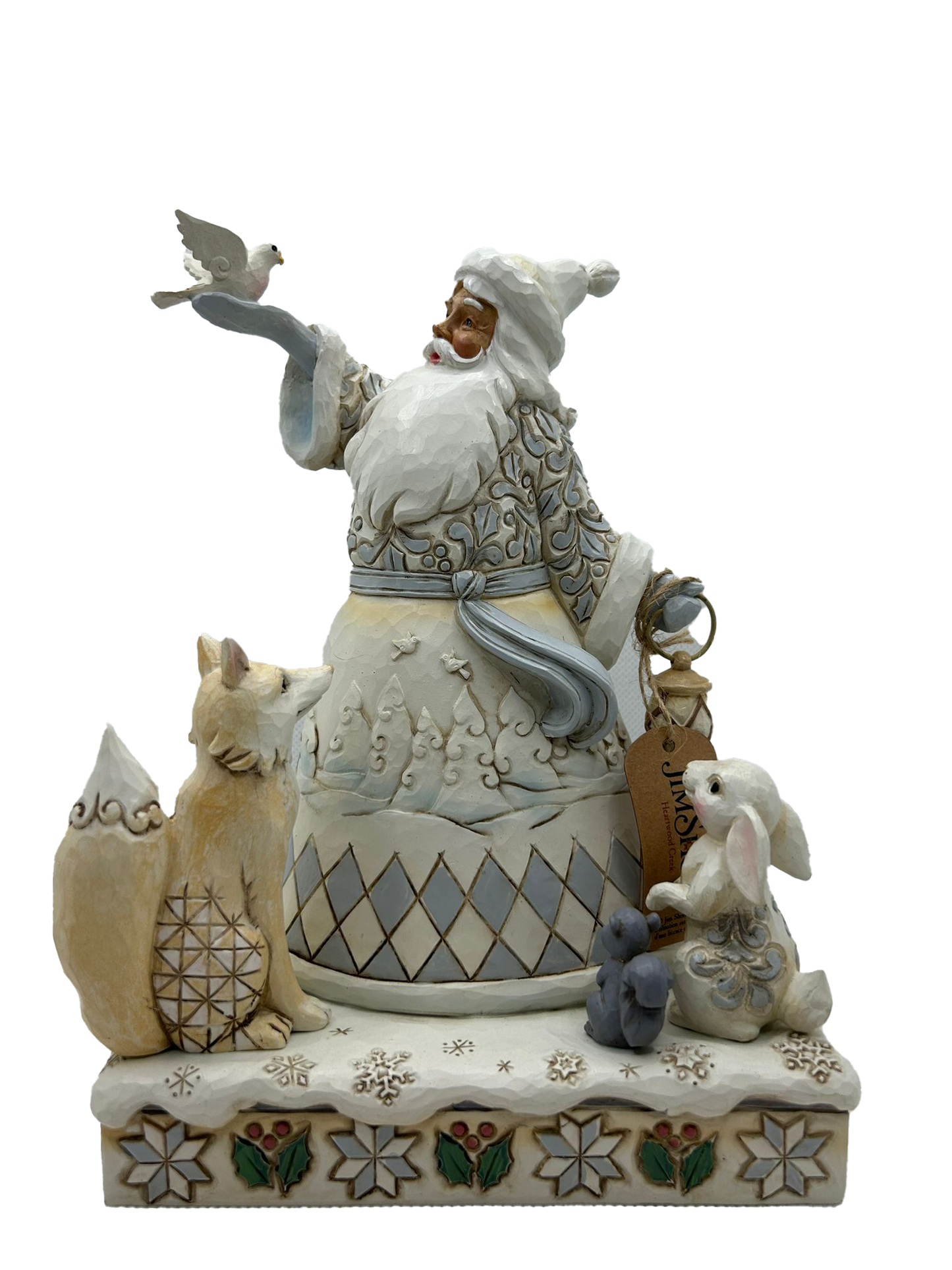 Babbo Natale bianco con lanterna Jim Shore